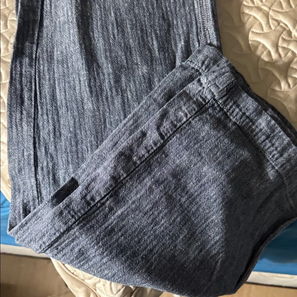 Pilcro-anthropology Stylish Denim linen Wide-Leg Pants - Picture 8 of 10